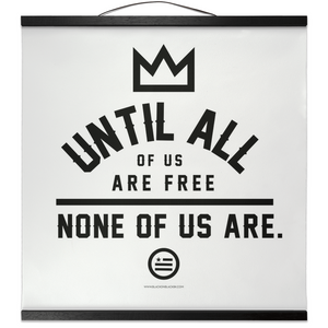 "None Of Us" Hanging Canvas Print - White